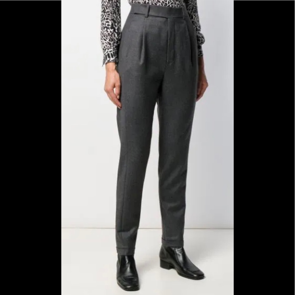 SAINT LAURENT Tailored Trousers FR34 (2) Charcoal
